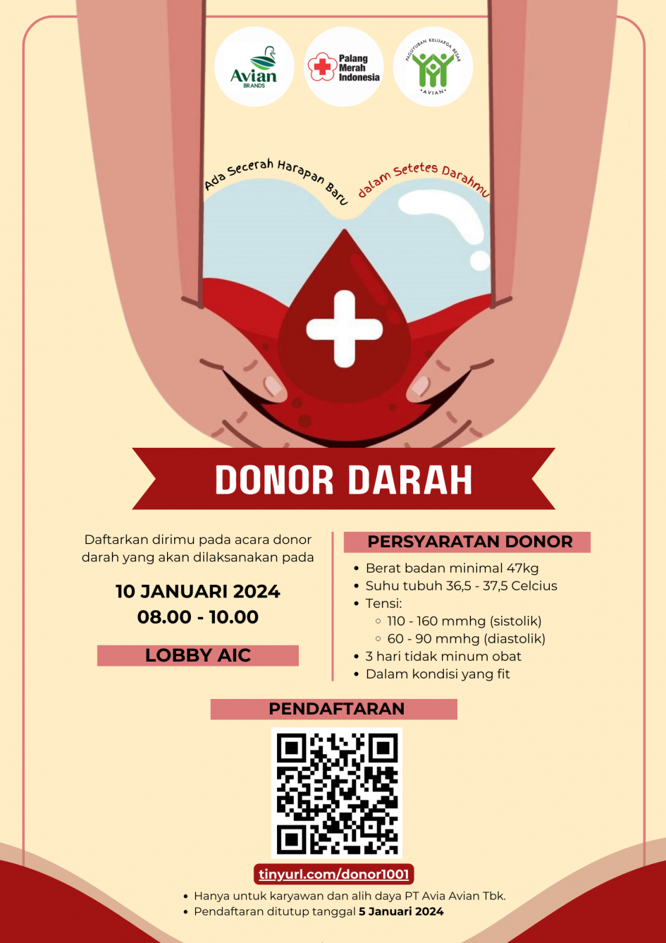 Donor Darah 10 Januari 2024