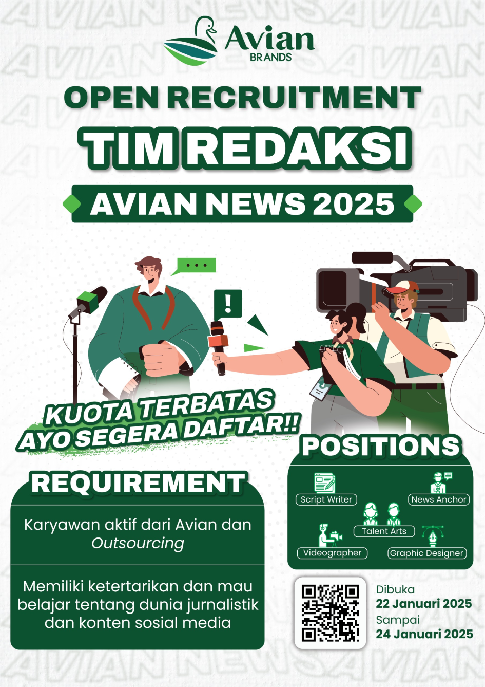 OPEN RECRUITMENT TIM REDAKSI AVIAN NEWS 2025